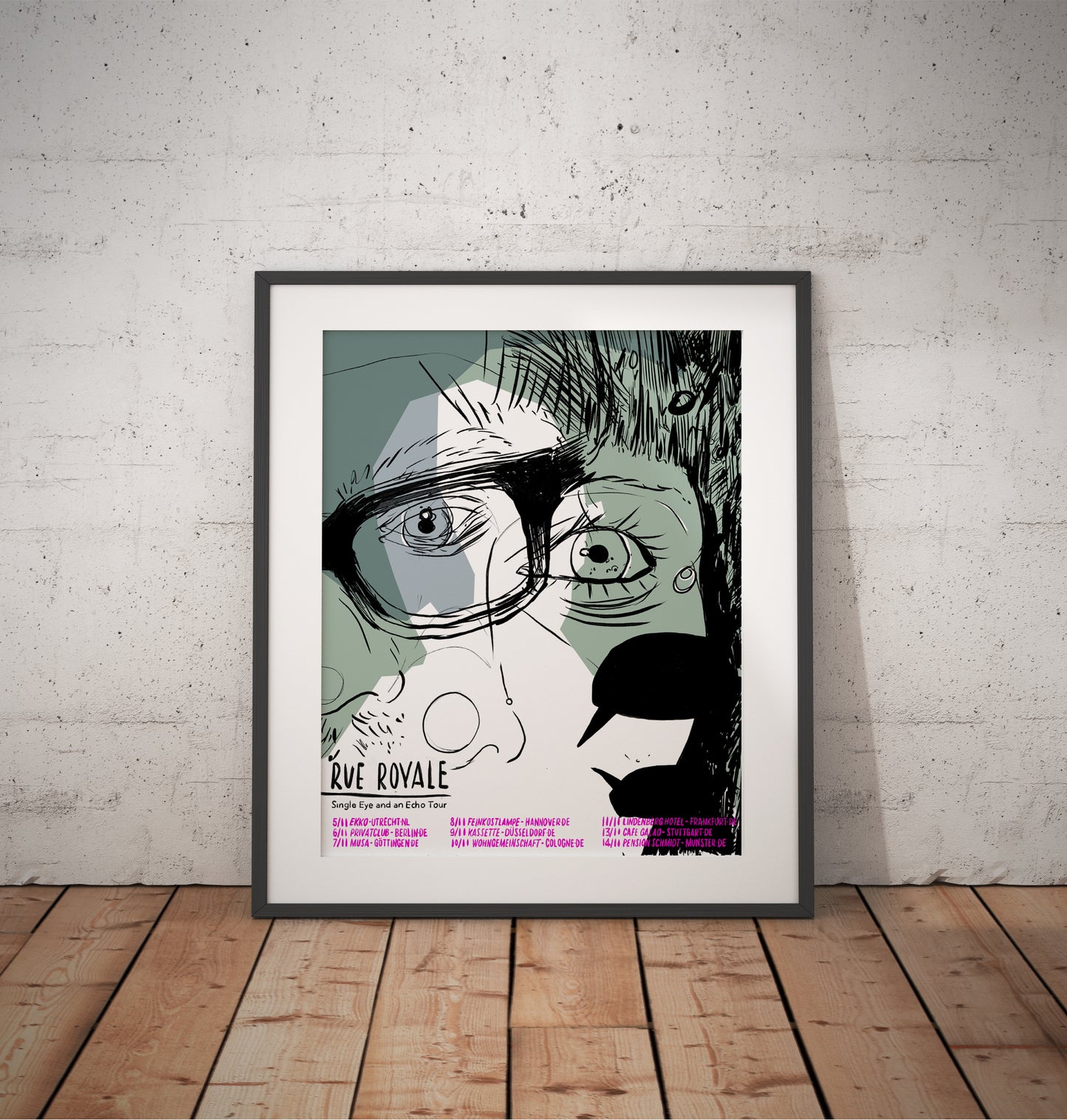 Rue Royale screenprinted gigposter tourposter